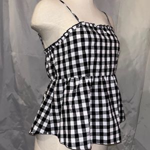 Black and white checkered summer top